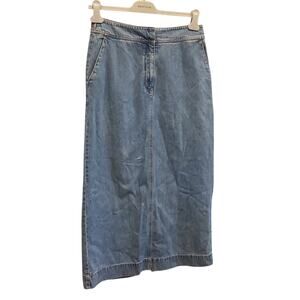 Vintage Eddie Bauer Womens Midi Denim Skirt Size 8 Jean Country Western READ